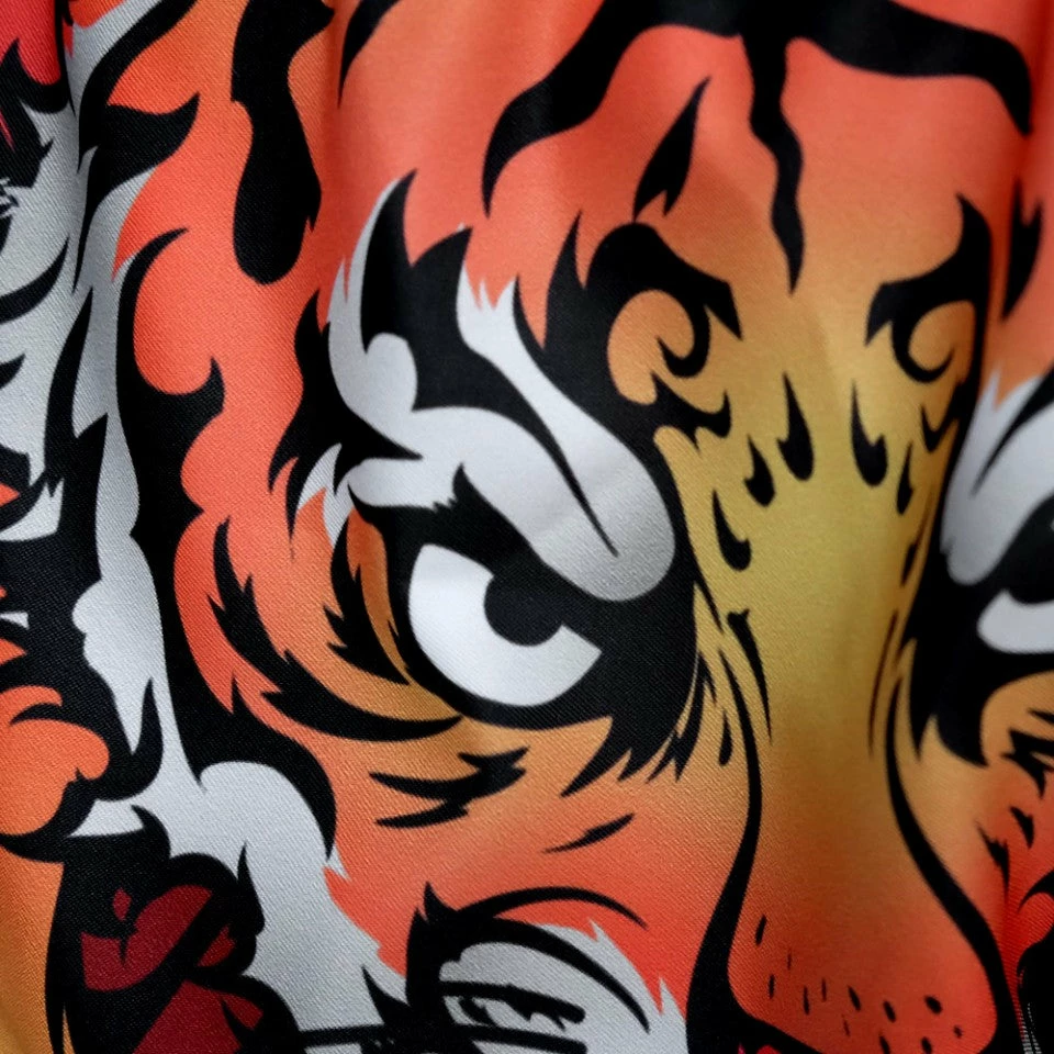 MRS303 TUFF Muay Thai Shorts Retro Style Black Cruel Tiger - Image 5