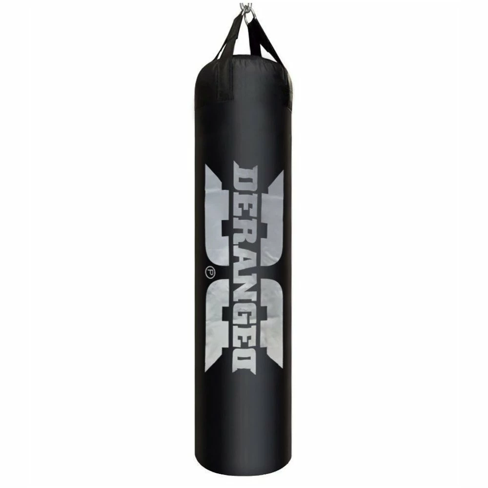 6FT MUAY Thai Punching Bags - Black & Silver "Deranged" By Danger Equipment