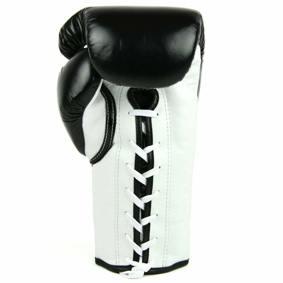 BGL3 Fairtex Black-White Lace-up Sparring Gloves - Image 4