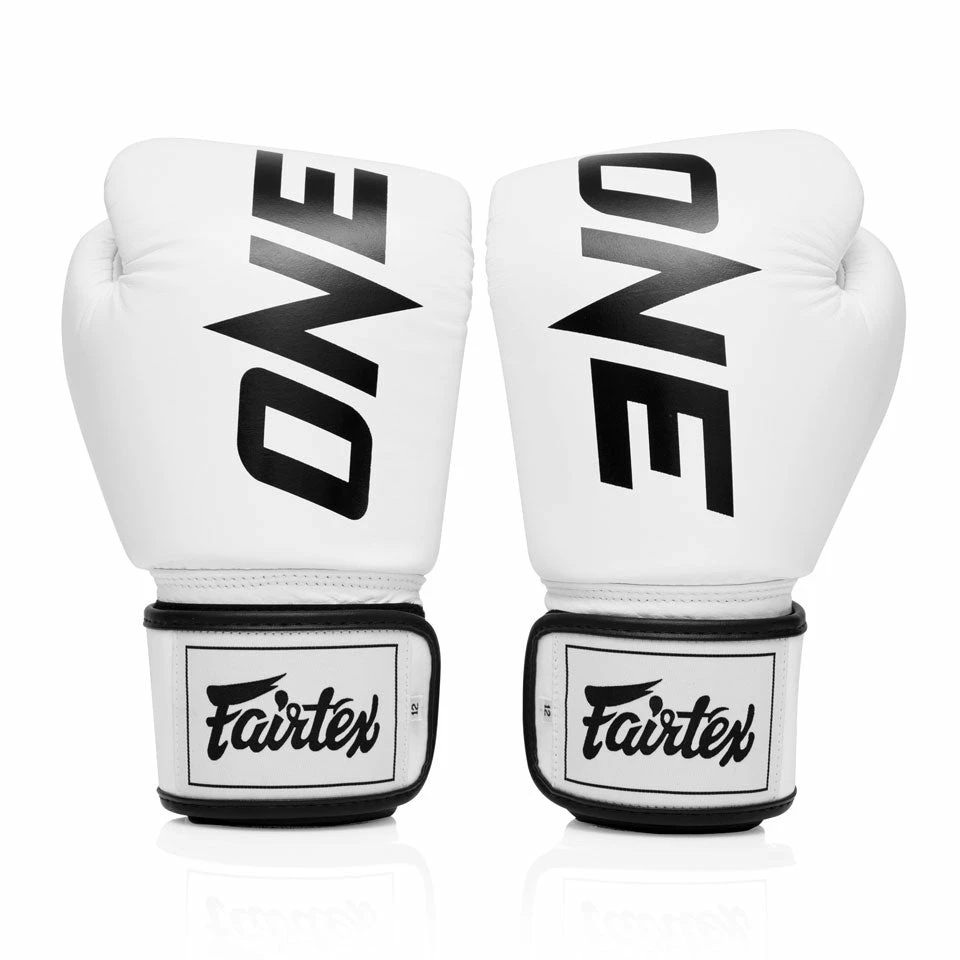 BGV1 Fairtex X ONE Championship White Boxing Gloves - Image 3