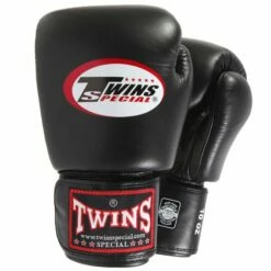 BGVL3 Twins Black Velcro Boxing Gloves