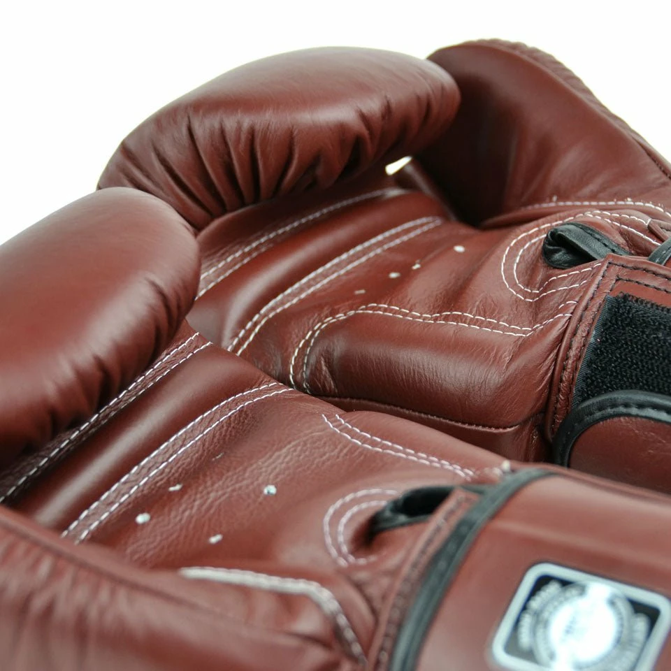 BGVL3 Twins Dark Brown Velcro Boxing Gloves - Image 3