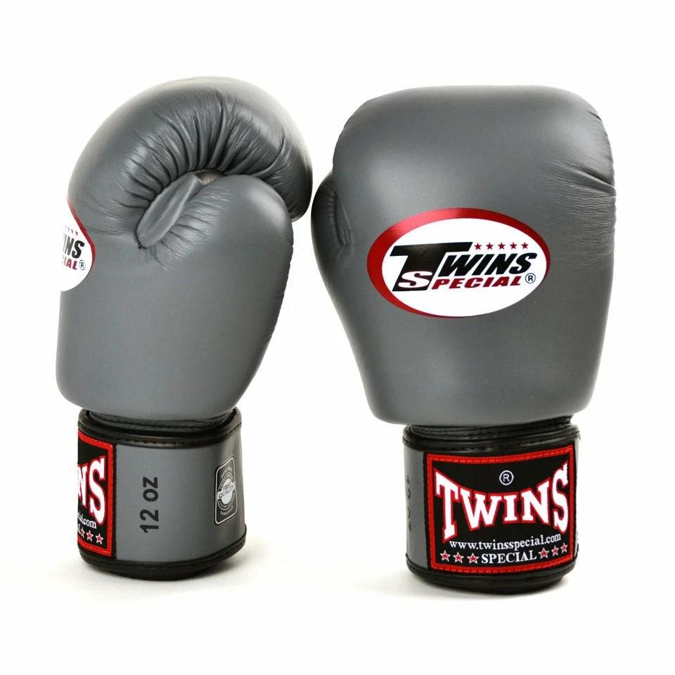 BGVL3 Twins Grey Velcro Boxing Gloves - Image 2