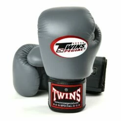 BGVL3 Twins Grey Velcro Boxing Gloves