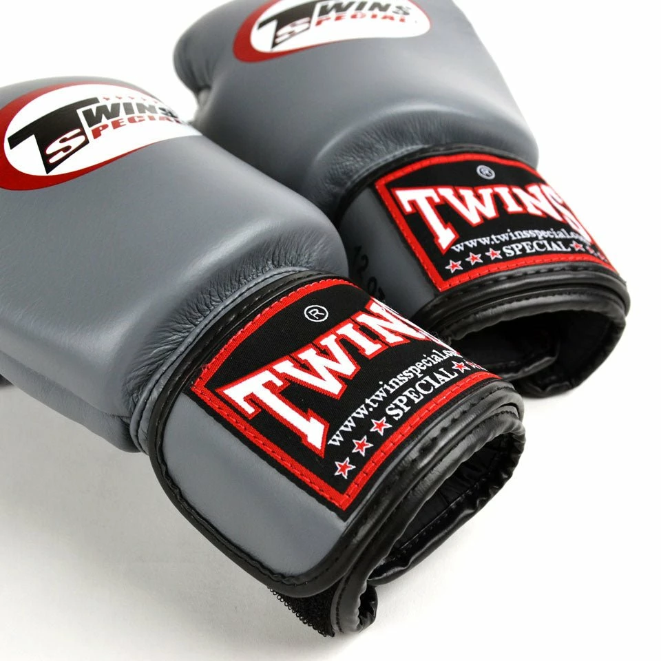 BGVL3 Twins Grey Velcro Boxing Gloves - Image 4