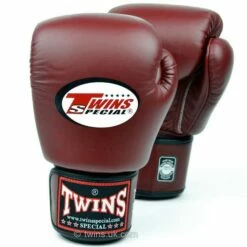 BGVL3 Twins Maroon Velcro Boxing Gloves