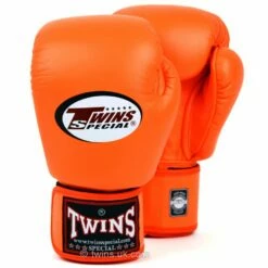 BGVL3 Twins Orange Velcro Boxing Gloves