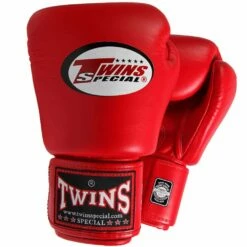BGVL3 Twins Red Velcro Boxing Gloves