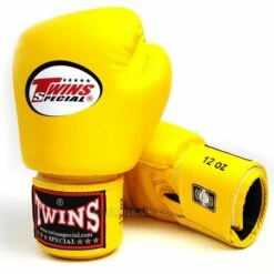 BGVL3 Twins Yellow Velcro Boxing Gloves