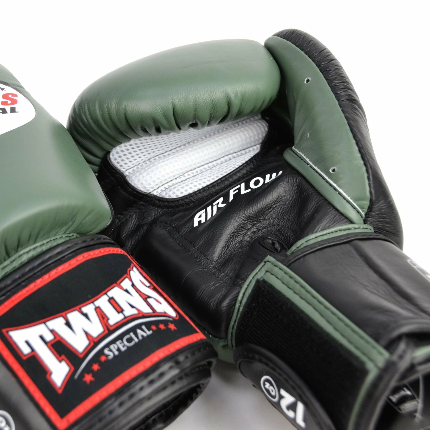 BGVLA2-2T Twins Air Flow Boxing Gloves Olive-Black-White - Image 2
