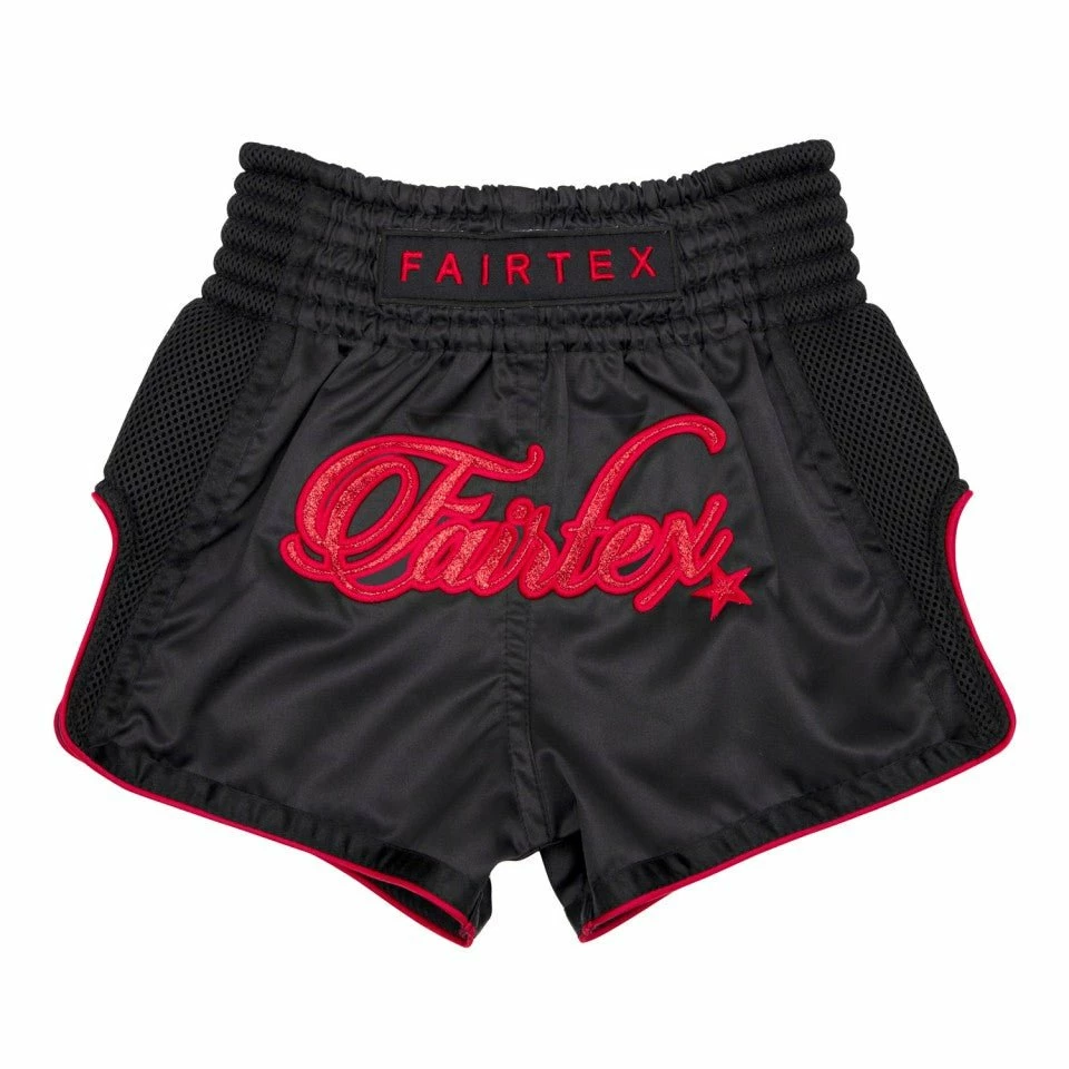 BSK2104 Fairtex Kids Muay Thai Shorts Midnight Red - Image 3