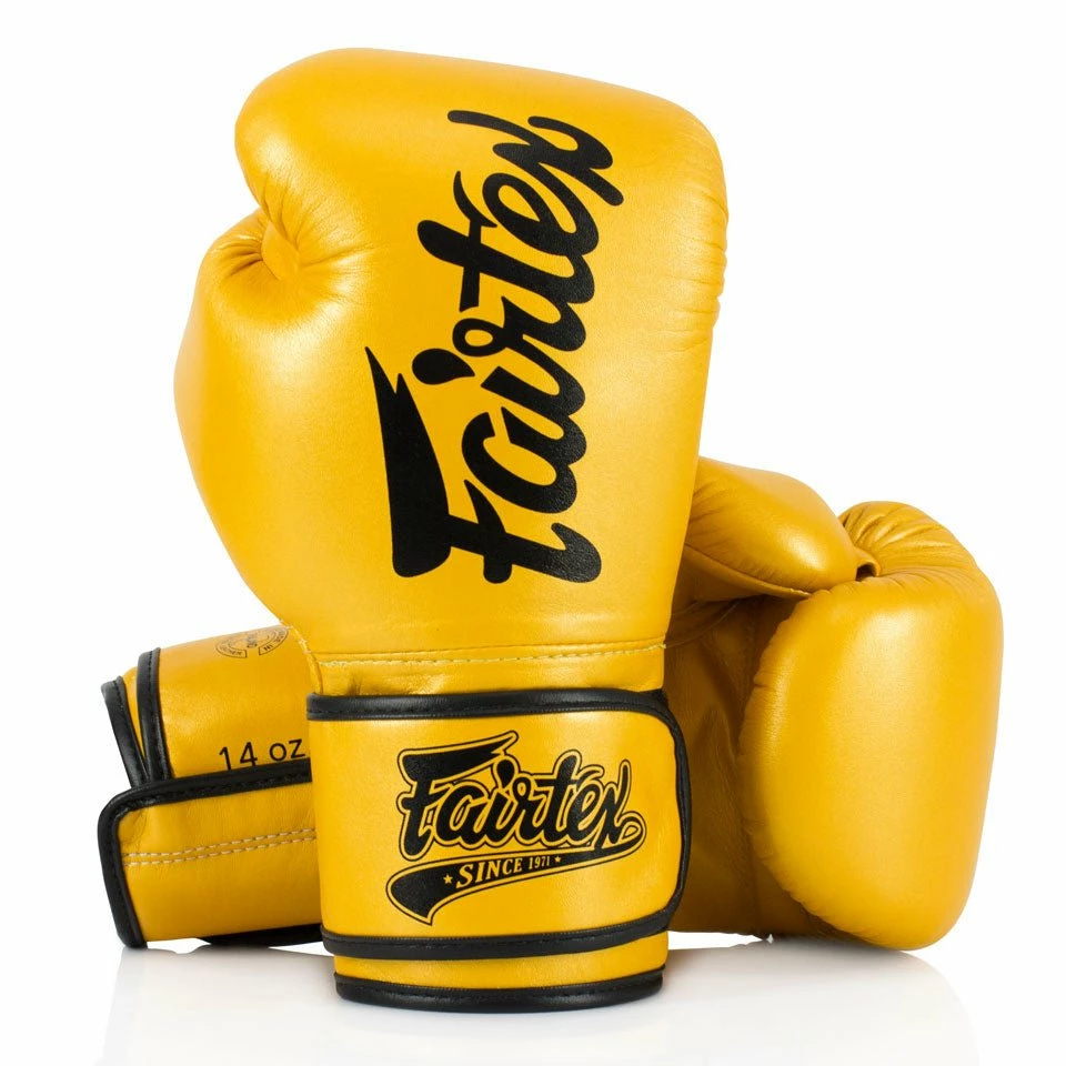 Fairtex BGV18 Super Sparring Boxing Gloves - Gold - Image 2