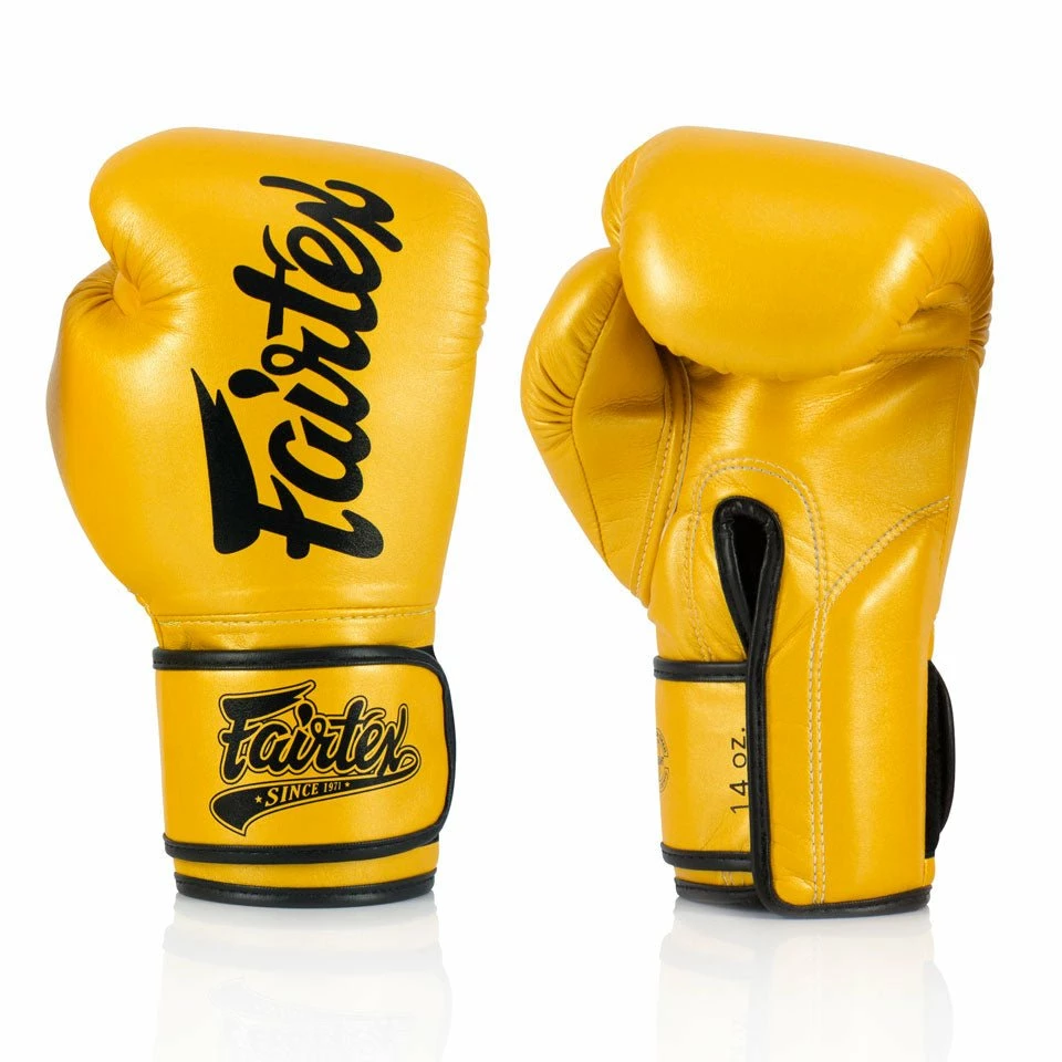 Fairtex BGV18 Super Sparring Boxing Gloves - Gold - Image 4