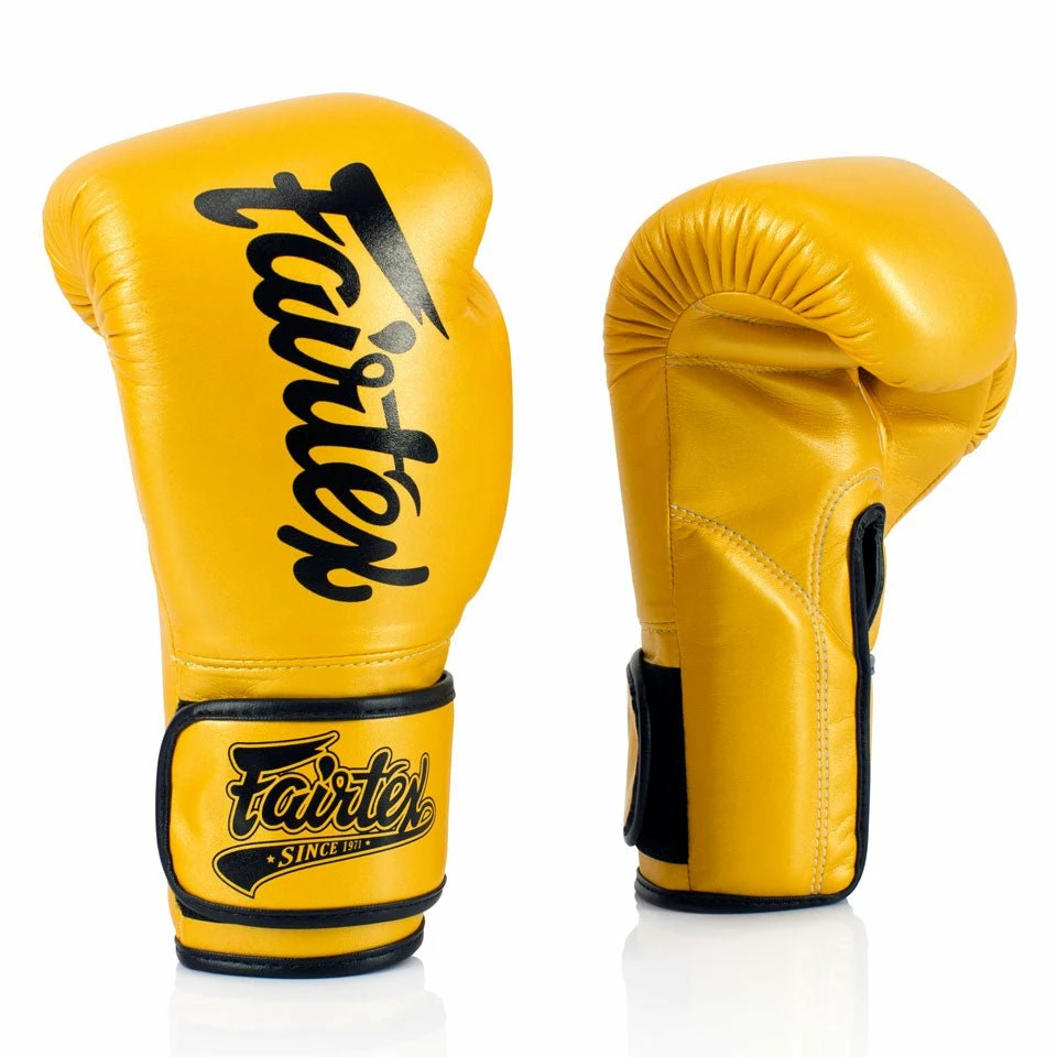 Fairtex BGV18 Super Sparring Boxing Gloves - Gold - Image 3
