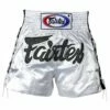 Fairtex BS0604 White Laced Sides Muay Thai Shorts