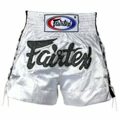 Fairtex BS0604 White Laced Sides Muay Thai Shorts