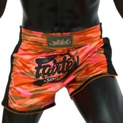 Fairtex BS1711 Slim Cut Muay Thai Shorts - Red Camo