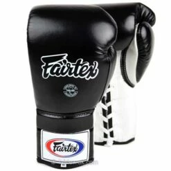 Fairtex Lace-up Sparring Gloves - Black-White