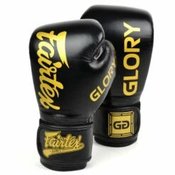 Fairtex X Glory Velcro Boxing Gloves - Black