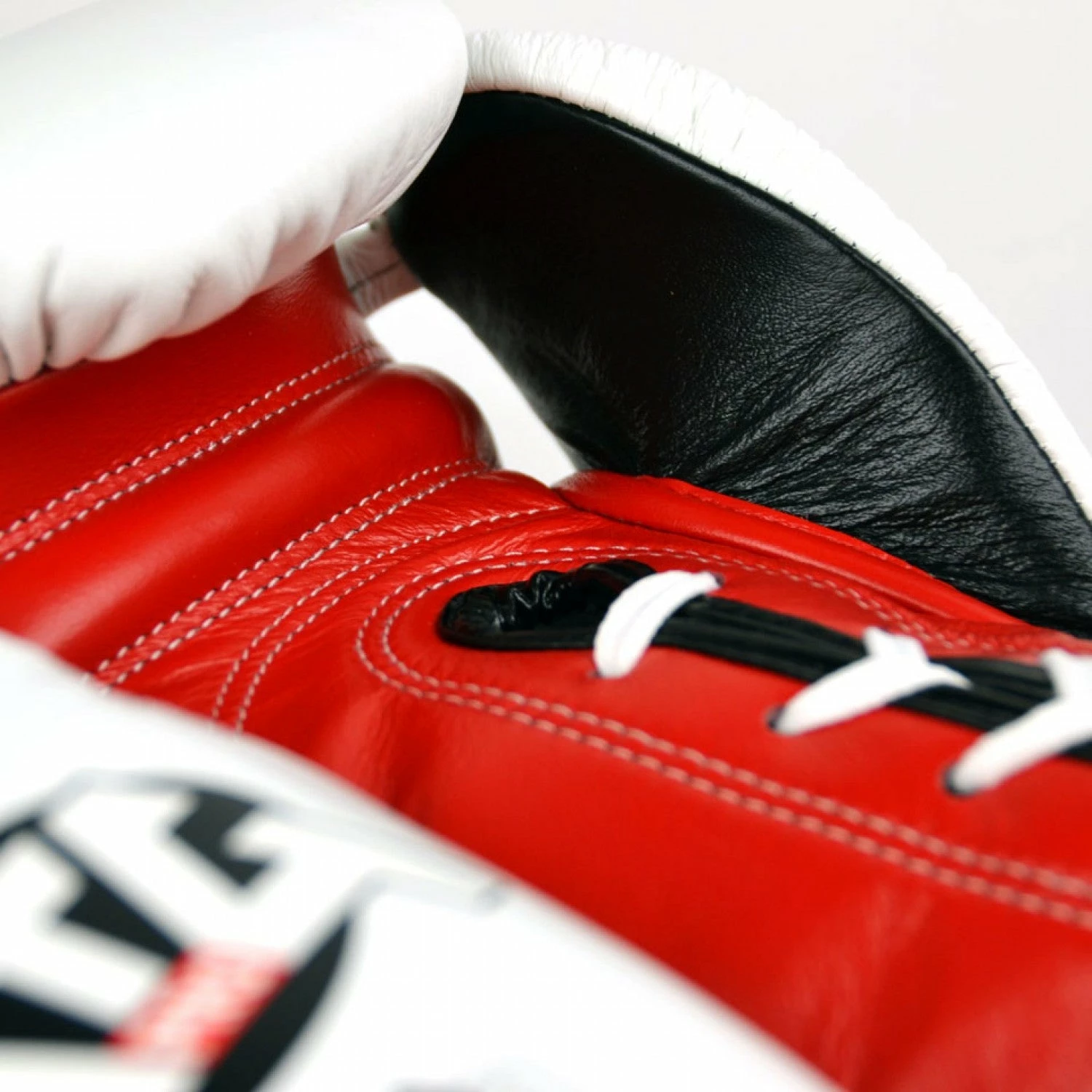 LG2 MTG Pro 3-Tone White Lace-up Boxing Gloves - Image 3
