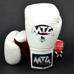 LG2 MTG Pro 3-Tone White Lace-up Boxing Gloves