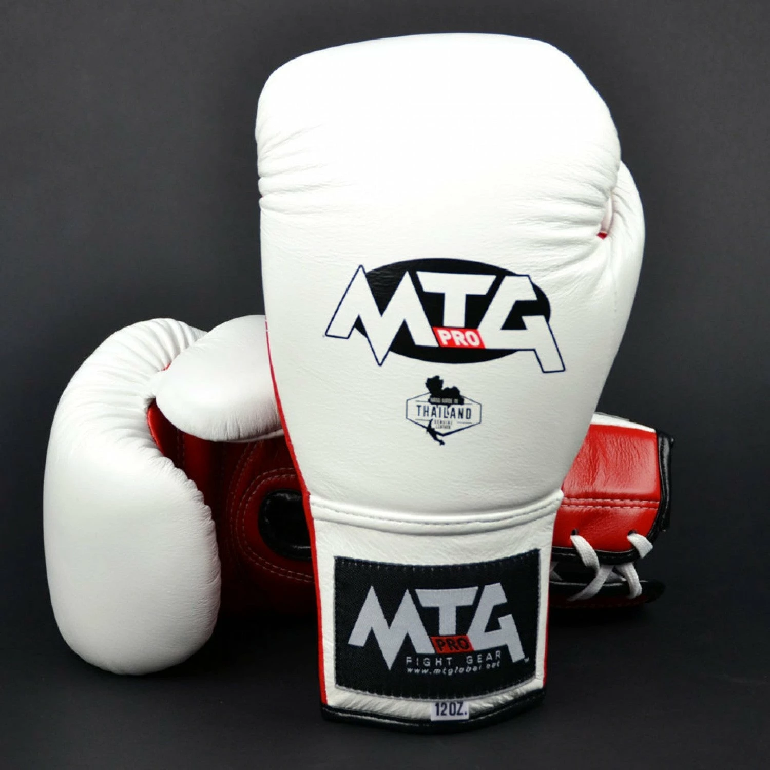 LG2 MTG Pro 3-Tone White Lace-up Boxing Gloves