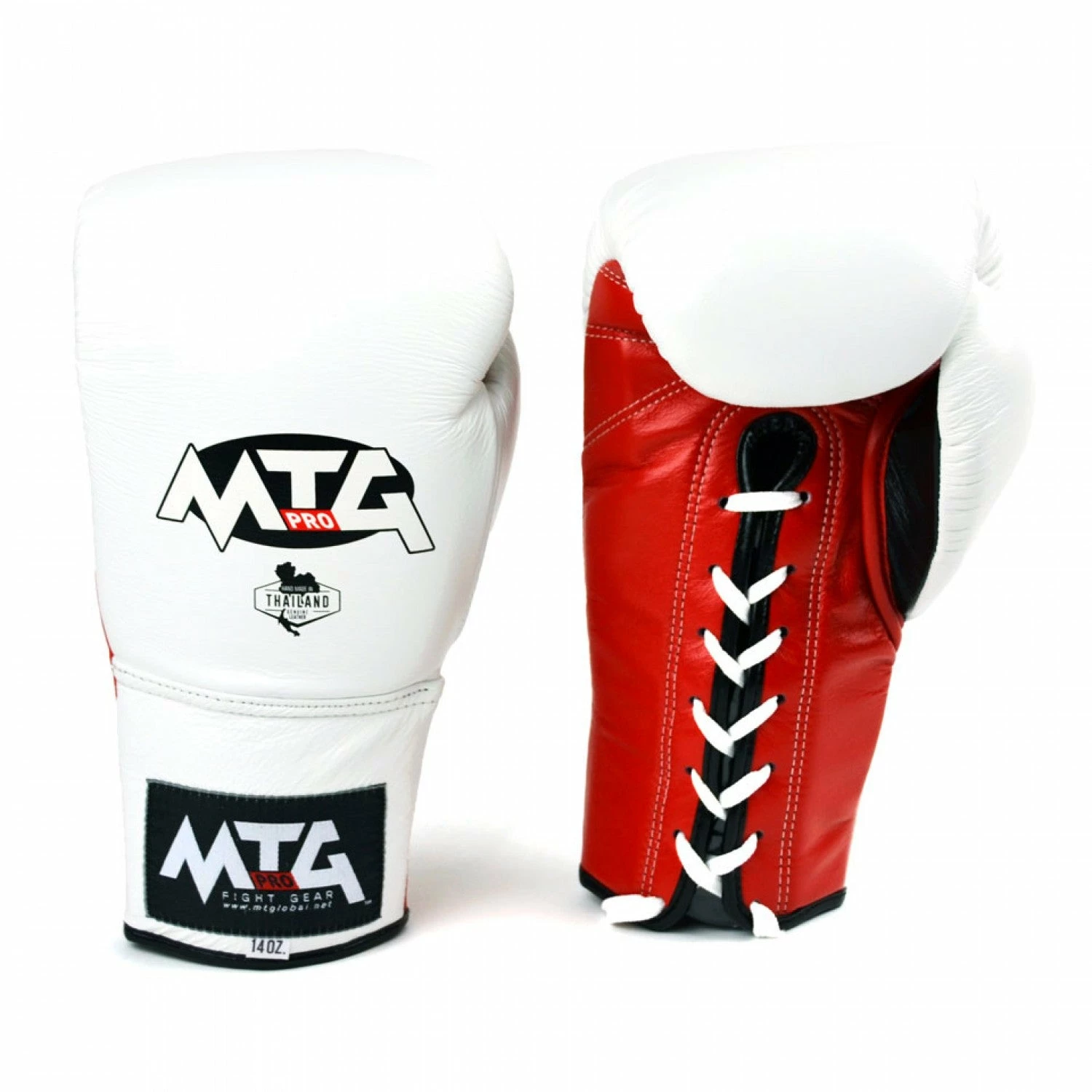 LG2 MTG Pro 3-Tone White Lace-up Boxing Gloves - Image 2