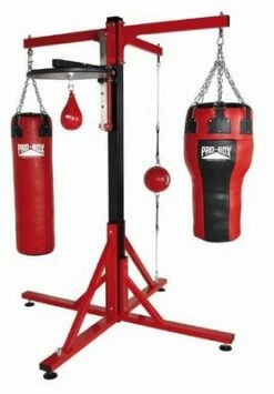 Pro Box Colossus Four Station Bag Frames - Three Punchbag Arms And Speedball Platform