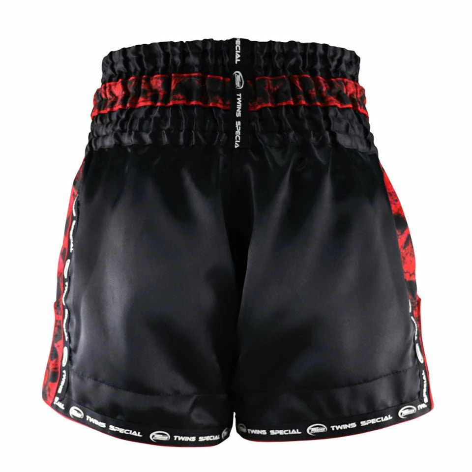 Twins TBS-SK1 Black Skull Muay Thai Shorts - Image 3