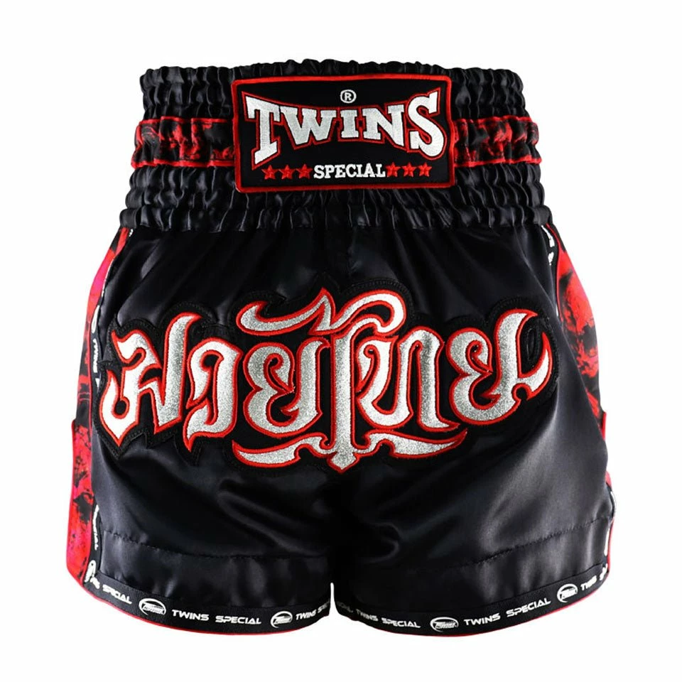 Twins TBS-SK1 Black Skull Muay Thai Shorts