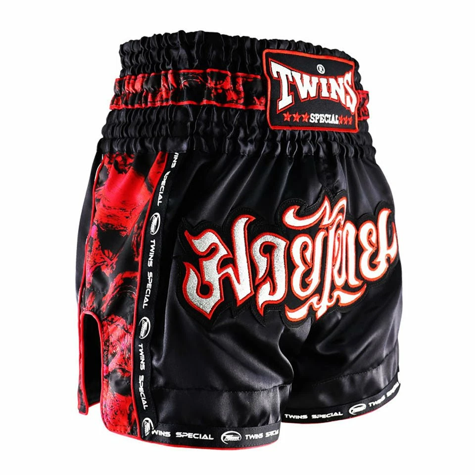 Twins TBS-SK1 Black Skull Muay Thai Shorts - Image 2