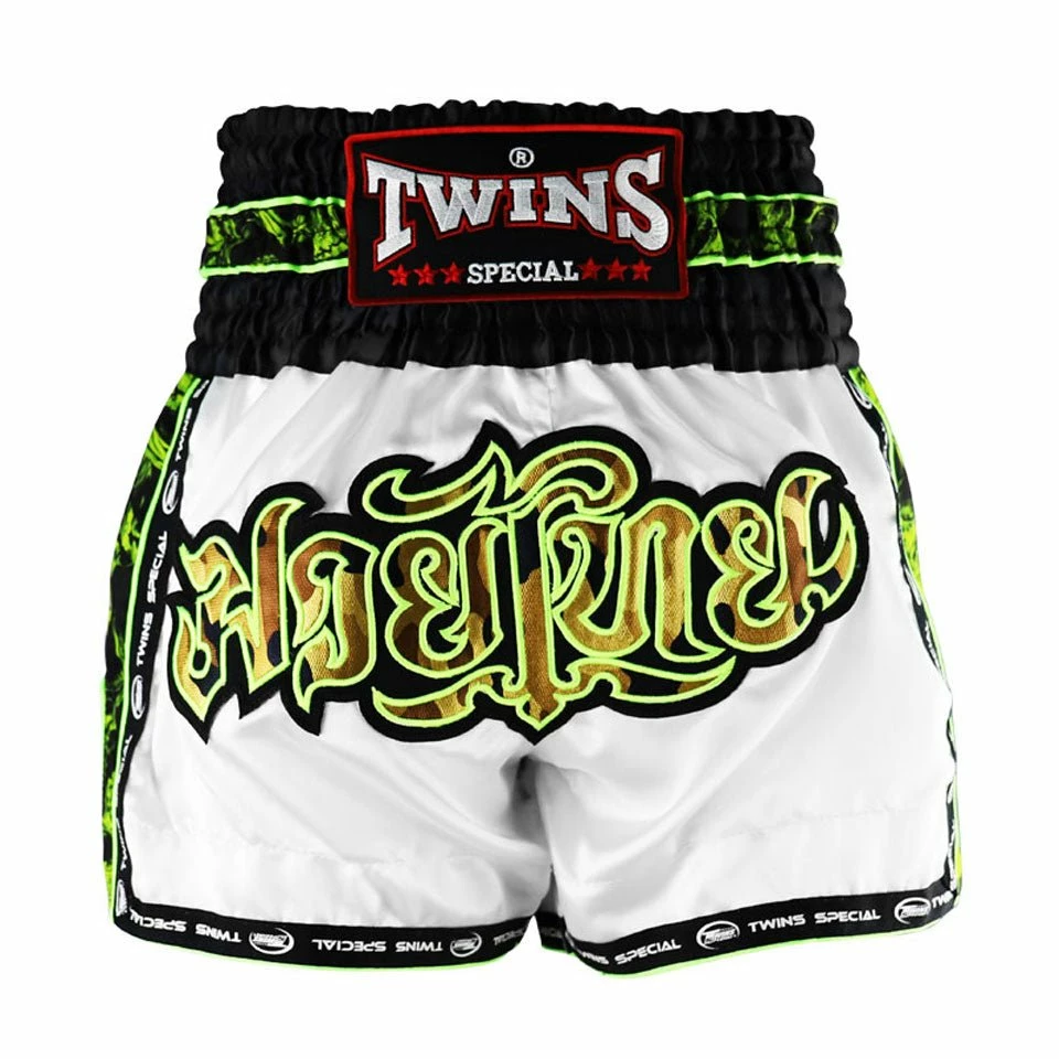 Twins TBS-SK2 White Skull Muay Thai Shorts